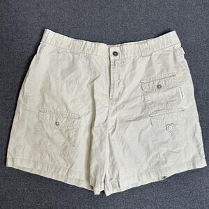 Columbia Vertex Cargo Shorts Womens 12 Beige 100% Cotton Hiking Outdoor Pockets